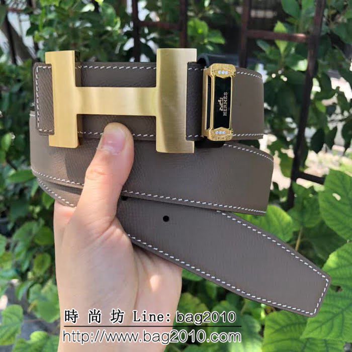 愛馬仕HERMES 純手工雙面手掌紋 專櫃複刻奢華精品高端男士皮帶 HHG1569